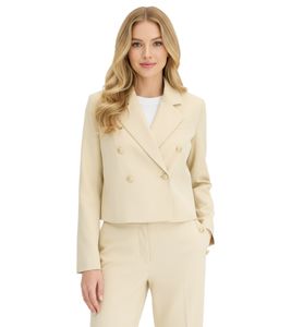 Stylish short blazer for women with decorative buttons. Evening blazer, business blazer, 950017 Beige Stylish short blazer for women with decorative buttons. Evening blazer, business blazer, 950017 Beige