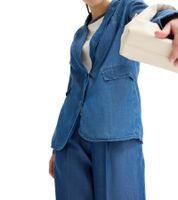 eleganter Lyocell-Blazer für Damen bequemer Ausgeh-Blazer Business-Blazer 931800 Blau