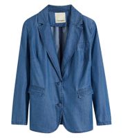 eleganter Lyocell-Blazer für Damen bequemer Ausgeh-Blazer Business-Blazer 931800 Blau