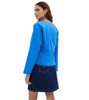 Blusa da donna in popeline di cotone con scollo a cappuccio, blusa da tutti i giorni 925072 Blu Blusa da donna in popeline di cotone con scollo a cappuccio, blusa da tutti i giorni 925072 Blu