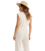 Camicia da donna in puro cotone biologico, top estivo, top avvolgente 954546 Beige Camicia da donna in puro cotone biologico, top estivo, top avvolgente 954546 Beige