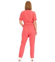 Elegante tuta da donna con scollatura profonda, tuta in chiffon, outfit per le feste, 916982, bianco Elegante tuta da donna con scollatura profonda, tuta in chiffon, outfit per le feste, 916982, bianco