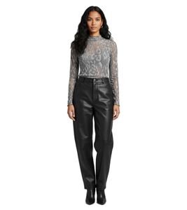 stylisches Damen Langarmshirt mit Glitzerdetail 908474 Dunkelgrau Silber 