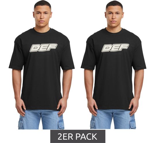 Pack de 2 camisetas DEF MERCH de recuerdo para hombre, de manga corta, de algodón negro