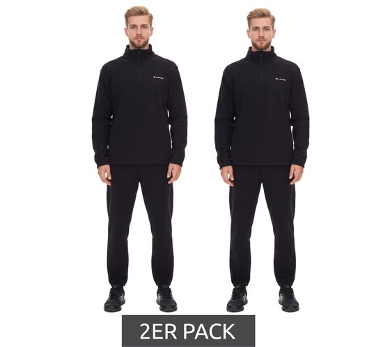 2er Pack LOTTO Herren Fleece-Sweater Trainings-Pullover mit Reißverschluss Sweat-Zipper MPFX1000NET Schwarz