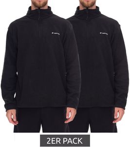2er Pack LOTTO Herren Fleece-Sweater Trainings-Pullover mit Reißverschluss Sweat-Zipper MPFX1000NET Schwarz