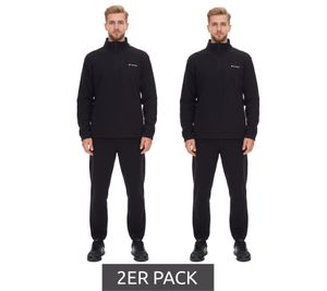 2er Pack LOTTO Herren Fleece-Sweater Trainings-Pullover mit Reißverschluss Sweat-Zipper MPFX1000NET Schwarz