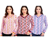 Camisa de verano de manga larga con lunares para mujer ZWILLINGSHERZ 31629 en rojo, azul o rosa Camisa de verano de manga larga con lunares para mujer ZWILLINGSHERZ 31629 en rojo, azul o rosa