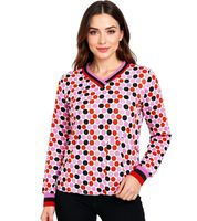 Camisa de verano de manga larga con lunares para mujer ZWILLINGSHERZ 31629 en rojo, azul o rosa Camisa de verano de manga larga con lunares para mujer ZWILLINGSHERZ 31629 en rojo, azul o rosa