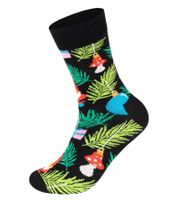 2 Paar Happy Socks Baumwoll-Socken Sparpack im weihnachtlichen-Design Alltags-Strümpfe in Geschenk-Box P001737 Schwarz/Grün/Rot
