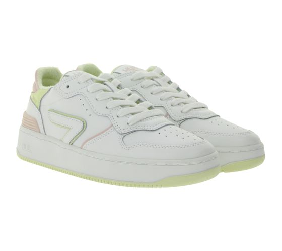 HUB Smash L31 Women's Terry-Lined Sneakers, Genuine Leather, W5008L31-L10-A21, White/Pink