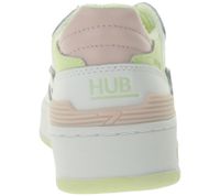 Sneakers da donna HUB Smash L31 con fodera in spugna, vera pelle, W5008L31-L10-A21, Bianco/Rosa Sneakers da donna HUB Smash L31 con fodera in spugna, vera pelle, W5008L31-L10-A21, Bianco/Rosa