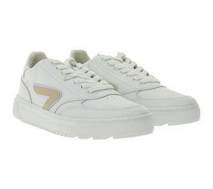 Sneakers da donna HUB Duke con fodera in spugna, in vera pelle, W50008L31-L10-947, Bianco/Beige Sneakers da donna HUB Duke con fodera in spugna, in vera pelle, W50008L31-L10-947, Bianco/Beige