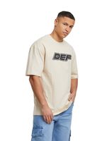 DEF MERCH souvenir T-shirts with a large brand print, round neck, in black, beige, or camouflage DEF MERCH souvenir T-shirts with a large brand print, round neck, in black, beige, or camouflage