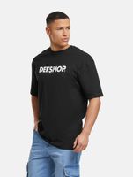 DEF MERCH souvenir T-shirts with a large brand print, round neck, in black, beige, or camouflage DEF MERCH souvenir T-shirts with a large brand print, round neck, in black, beige, or camouflage
