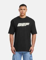 DEF MERCH souvenir T-shirts with a large brand print, round neck, in black, beige, or camouflage DEF MERCH souvenir T-shirts with a large brand print, round neck, in black, beige, or camouflage