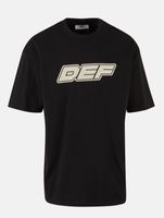 DEF MERCH souvenir T-shirts with a large brand print, round neck, in black, beige, or camouflage DEF MERCH souvenir T-shirts with a large brand print, round neck, in black, beige, or camouflage