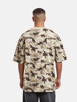 DEF MERCH souvenir T-shirts with a large brand print, round neck, in black, beige, or camouflage DEF MERCH souvenir T-shirts with a large brand print, round neck, in black, beige, or camouflage