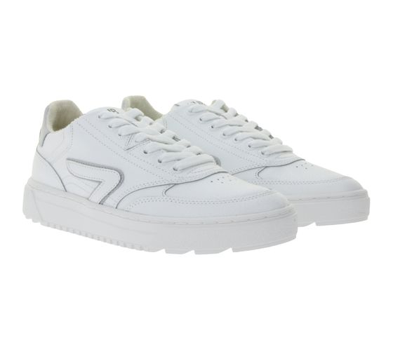 HUB Duke Women's Terry-Lined Sneakers, Genuine Leather, W6409L31-L10-449, White/Gray