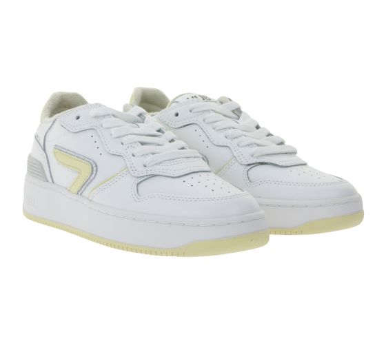 HUB Smash L31 Women's Terry-Lined Sneakers, Genuine Leather Shoes, W5008L31-L10-897, White/Beige