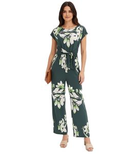 stylischer Damen Jumpsuit mit Blumenmuster Urlaubs-Outfit 912598 Grün
