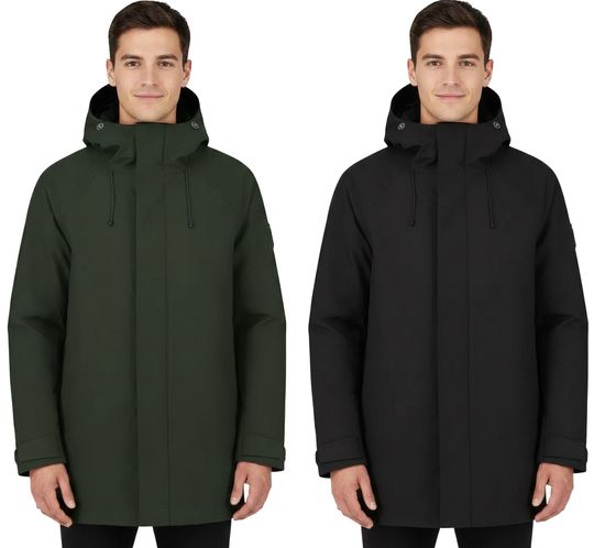 Blue LOOP Originals Virga Iso Long Jacket Herren Isolations-Jacke nachhaltige Winter-Jacke mit OrganoTex Industrial DWR-Imprägnierung M-VJL006-22 Schwarz oder Dunkelgrün