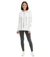 Classic women's knit sweater with shiny pinstripes, everyday sweater, 972785, wool-white Classic women's knit sweater with shiny pinstripes, everyday sweater, 972785, wool-white