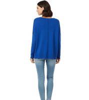 Casual Women's Oversized Knit Sweater with Slits at the Hem, Everyday Sweater 964932 Blue Casual Women's Oversized Knit Sweater with Slits at the Hem, Everyday Sweater 964932 Blue