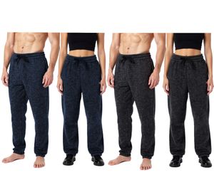 NANGAPARBAT knitted fleece pants for women or men, anti-pilling and anti-static jogging pants with OEKO-TEX Standard 100 in gray/black or dark blue
