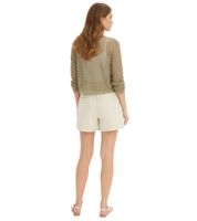 tolle Damen Twill-Shorts mit Bindegürtel Baumwoll-Shorts 979948 Beige