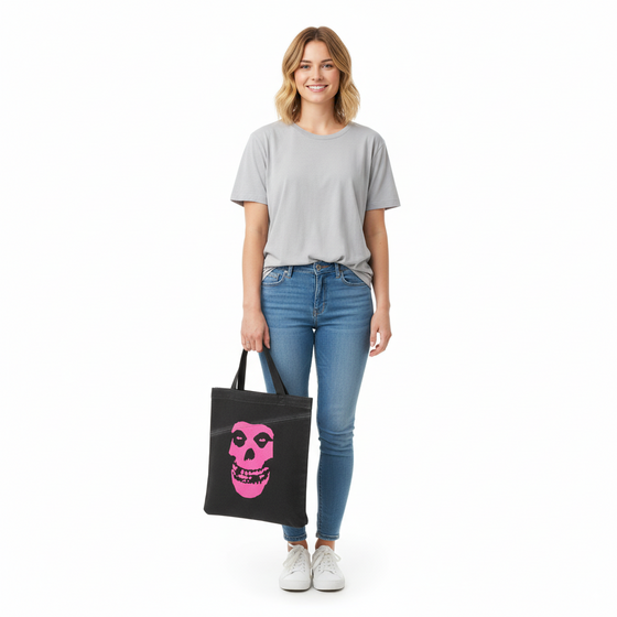 Misfits Punk-Band Unisex Schulter-Tasche stylische Handtasche Fan-Artikel Schwarz/Pink