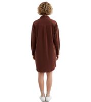 Vestido camisero de pana para mujer con bolsillos de parche, vestido de algodón, minivestido, 926626 marrón