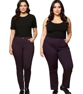 Pantaloni elasticizzati da donna sheego Bengalin, pantaloni moderni per il tempo libero, pantaloni da lavoro, taglie forti, 13399 rosso vino, taglia normale o corta