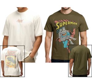 RE:COVERED X SUPERMAN DC Men's T-Shirt with Comic Print, Cotton Crew Neck Shirt RCWARN55 in Ecru-White or Khaki RE:COVERED X SUPERMAN DC Men's T-Shirt with Comic Print, Cotton Crew Neck Shirt RCWARN55 in Ecru-White or Khaki