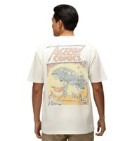 RE:COVERED X SUPERMAN DC Men's T-Shirt with Comic Print, Cotton Crew Neck Shirt RCWARN55 in Ecru-White or Khaki