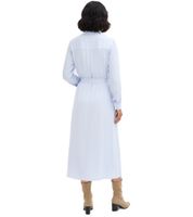 Vestido camisero atemporal para mujer de satén fino, vestido maxi, vestido de manga larga, 955549, azul claro