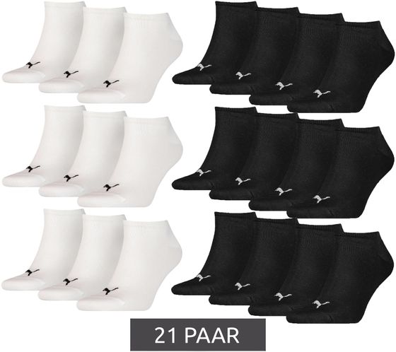 21 paia di calzini in cotone PUMA, semplici calzini da ginnastica, calzini corti, calze, 70122094 001 Nero/Bianco