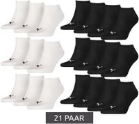 21 pares de calcetines de algodón PUMA, calcetines deportivos sencillos, calcetines cortos, medias, 70122094 001 Negro/Blanco