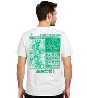 RE:COVERED X SEGA Men's T-Shirt with Sonic Print, Cotton Crew Neck T-Shirt RCSEGA55 in Blue/White, Gray, or Ecru/White