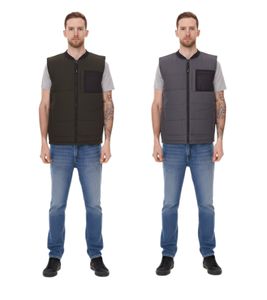 Chaleco acolchado 11 PROJECT PURlle para hombre, estilo de vida 20715253 en gris y verde oscuro