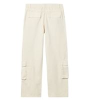 Jean cargo homme élégant à poches multiples, pantalon décontracté écru, blanc/beige, avec 4 ou 2 poches cargo