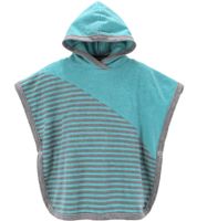 Poncho de baño VOSSEN para bebé (paquete de 2), de algodón con estampado de rayas, 110/140 cm, albornoz, bata, 1702940001, azul/gris