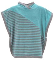 Poncho de baño VOSSEN para bebé (paquete de 2), de algodón con estampado de rayas, 110/140 cm, albornoz, bata, 1702940001, azul/gris