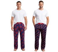 RE:COVERED X MARVEL Deadpool Icon Repeat Loungepants Herren Schlafanzug-Hose Deadpool-Print Pyjama-Hose PCMARV504 Navy/Rot