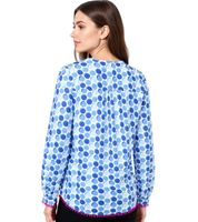 Blusa de verano para mujer ZWILLINGSHERZ con estampado de lunares, tipo túnica, con o sin borlas, en verde o azul