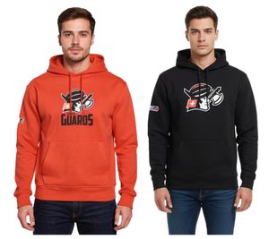 Sweat à capuche homme Ligue européenne de football avec logo des Helvetic Guards, pull en coton rouge et noir