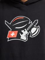 European League Of Football Herren Hoodie mit Helvetic Guards-Logo Kapuzenpullover Baumwoll-Pullover in Rot und Schwarz