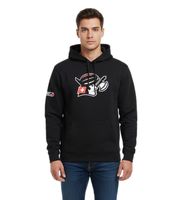 European League Of Football Herren Hoodie mit Helvetic Guards-Logo Kapuzenpullover Baumwoll-Pullover in Rot und Schwarz