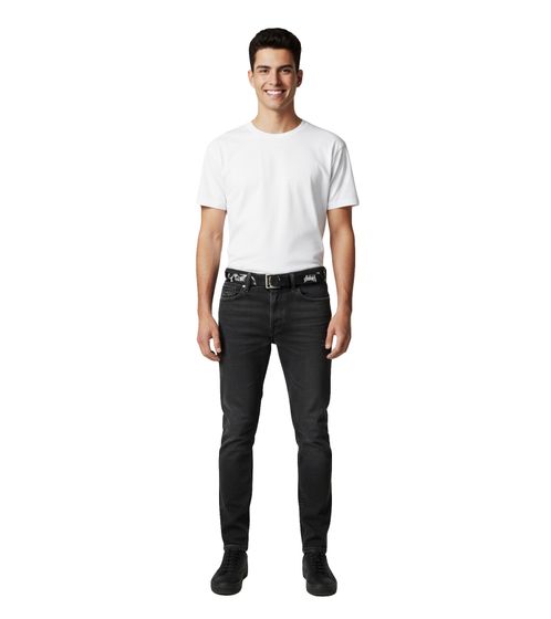 Ceinture Used du groupe de rock américain pour homme. Ceinture décontractée en cuir ajustable, noire.