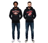 U.S. SPORT AMERICA Men's Hoodie with Football Motif, Cotton Pullover, Casual Hoodie in Black or Dark Blue